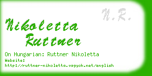 nikoletta ruttner business card